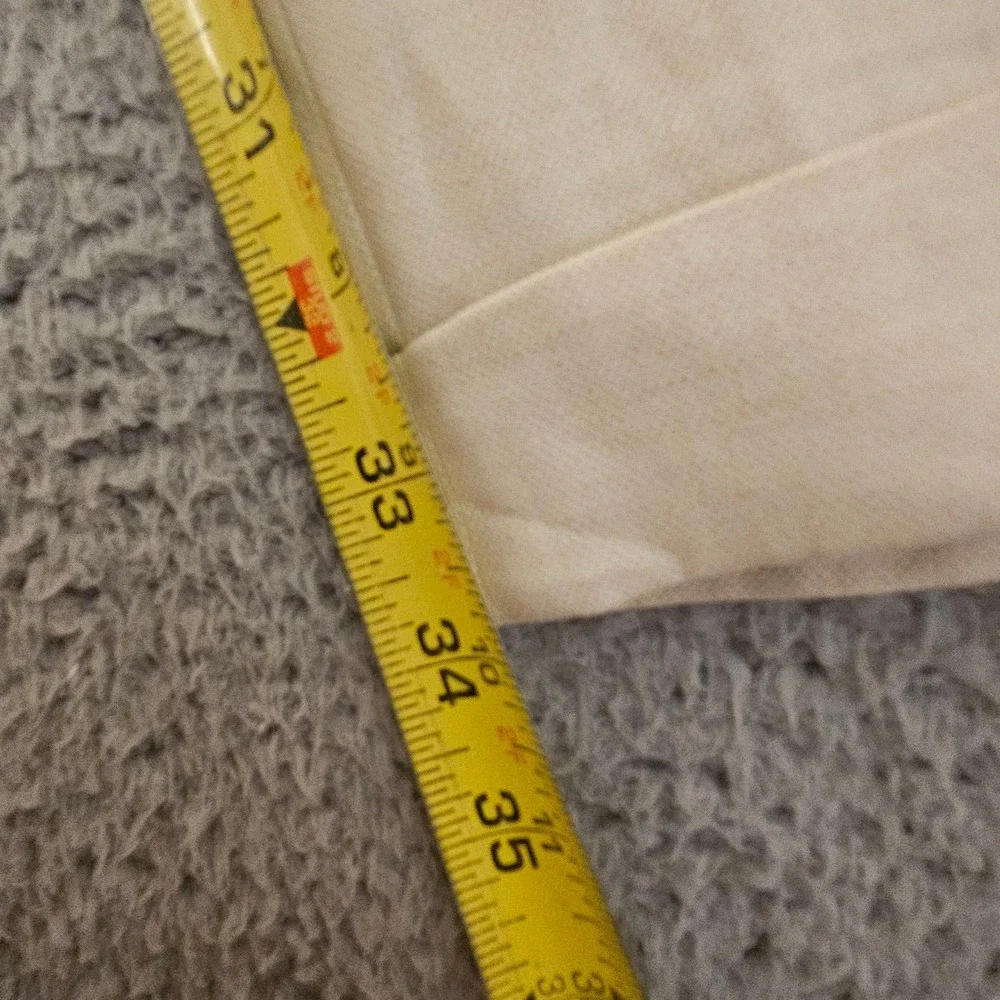 Murano Slim Fit Baird McNutt Linen Cotton Dress Pants Mens 32x34 Cream Trousers